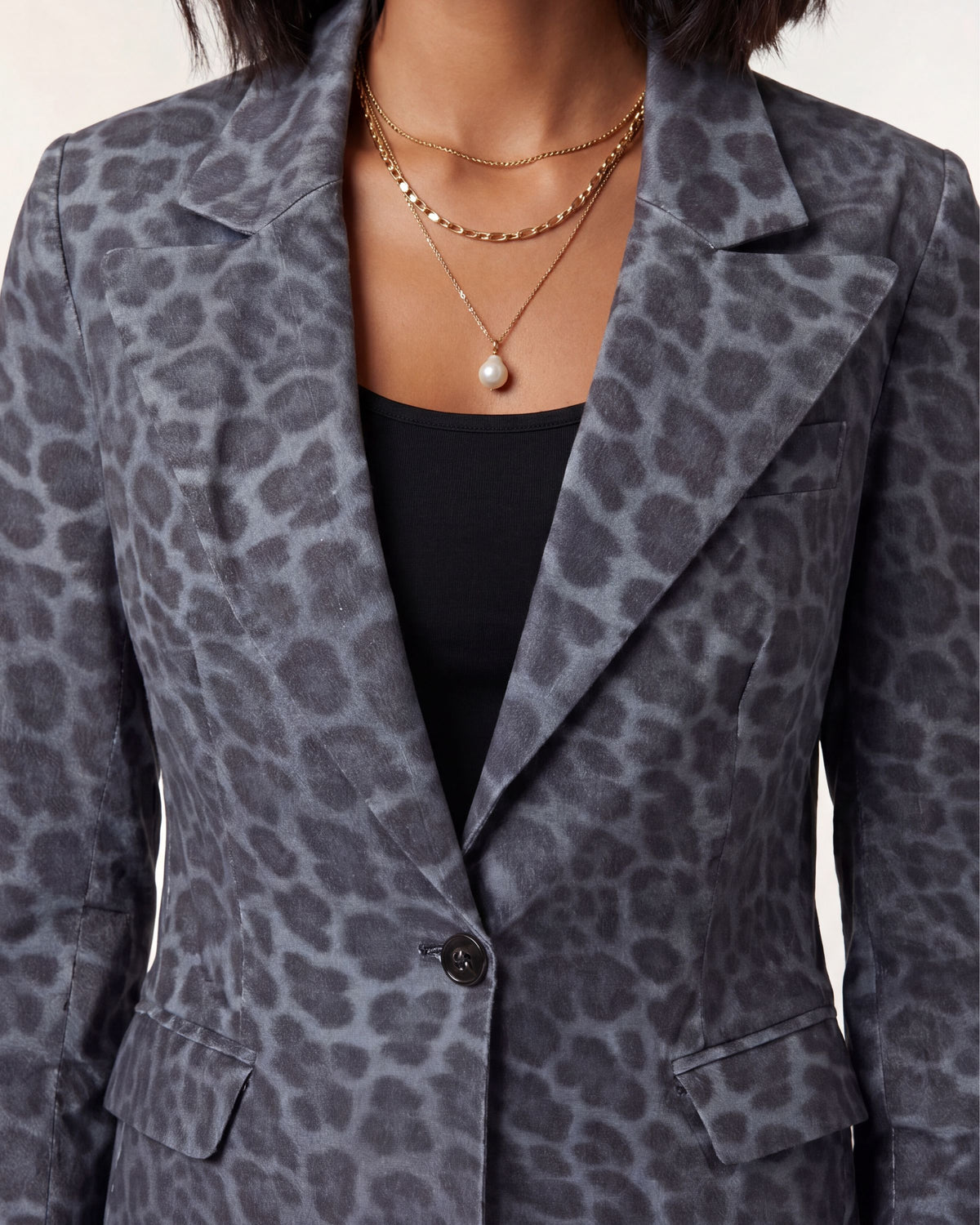 JOLENE LEOPARD SMOKE WOMEN'S VELVET TAILORED JACKET