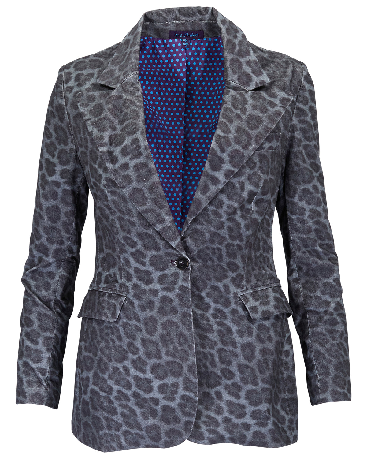JOLENE LEOPARD SMOKE WOMEN'S VELVET TAILORED JACKET
