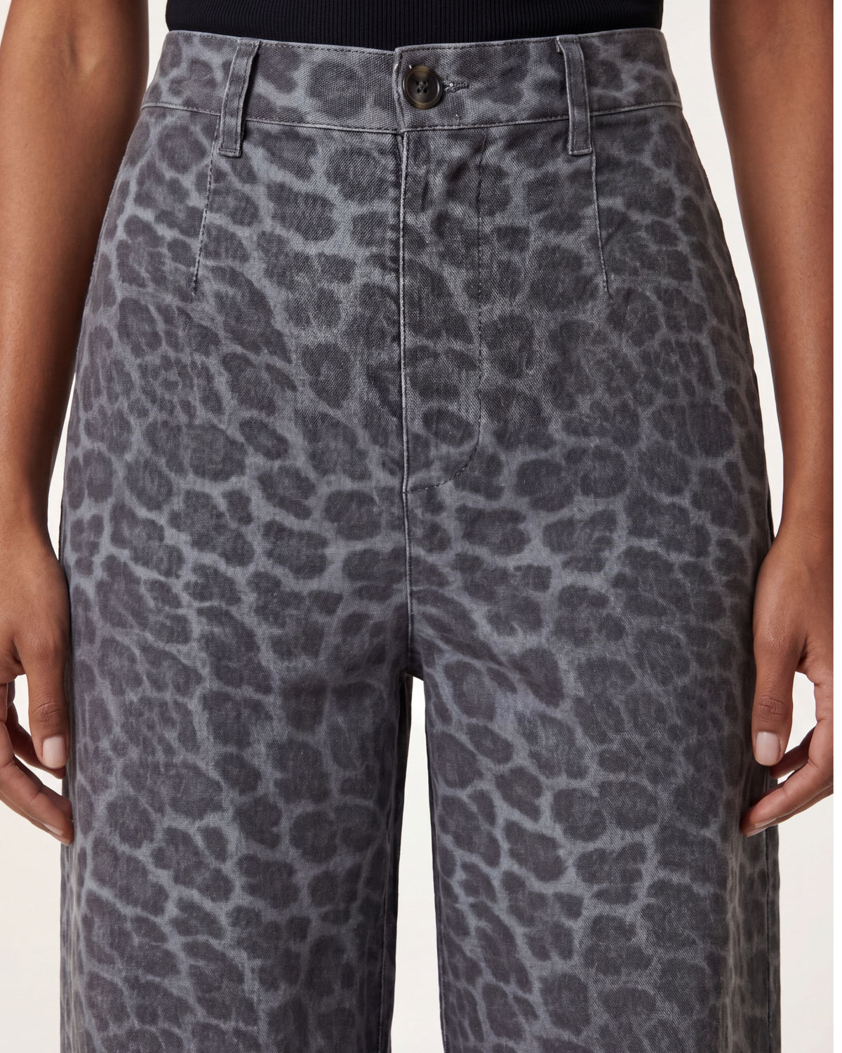 POPPY LEOPARD SMOKE WOMEN'S VELVET HIGH-RISE PANT