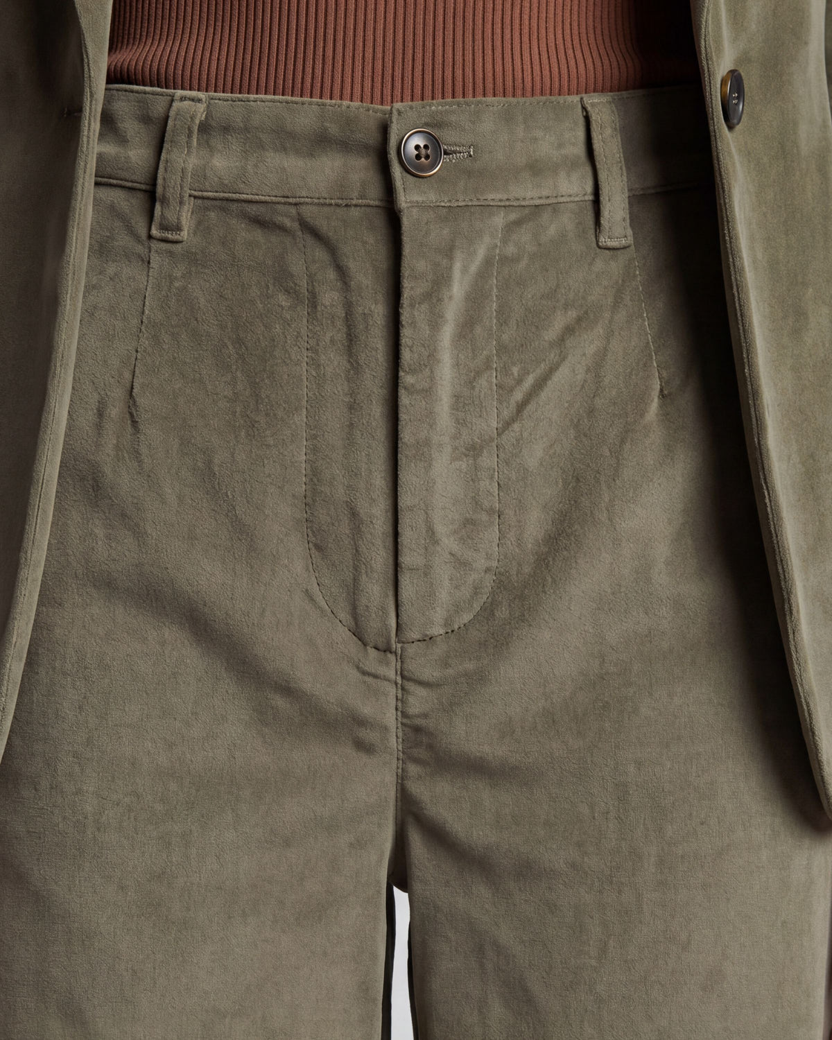 POPPY SAGE WOMEN'S VELVET HIGH-RISE PANT