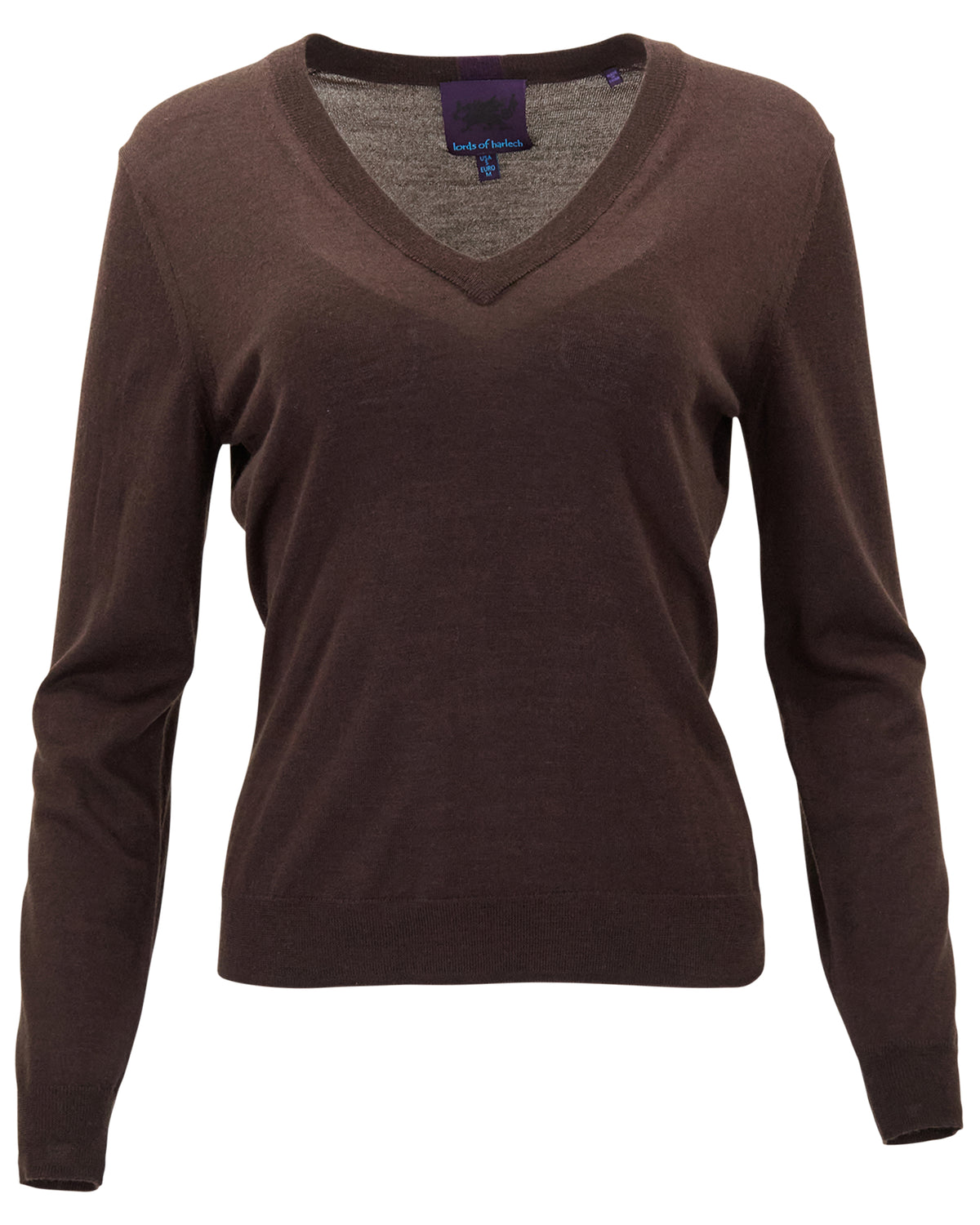 SASHA BROWNIE WOMEN'S MERINO SILK CASHMERE V-NECK SWEATER