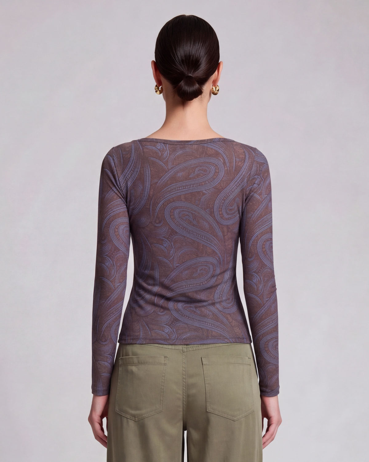CARLY PAISLEY BADALONA BROWNIE WOMEN'S MERINO LONG-SLEEVE CREW-NECK TOP