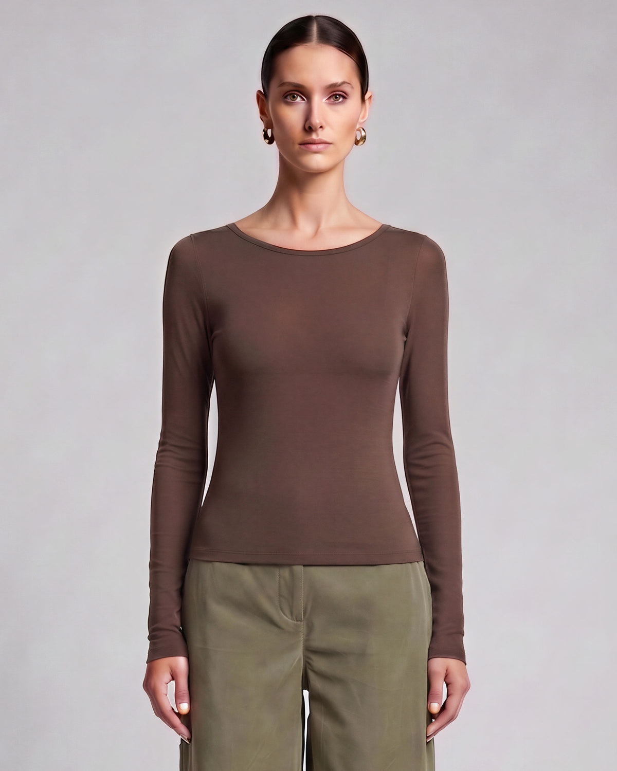 CARLY BROWNIE WOMEN'S MERINO LONG-SLEEVE CREW-NECK TOP