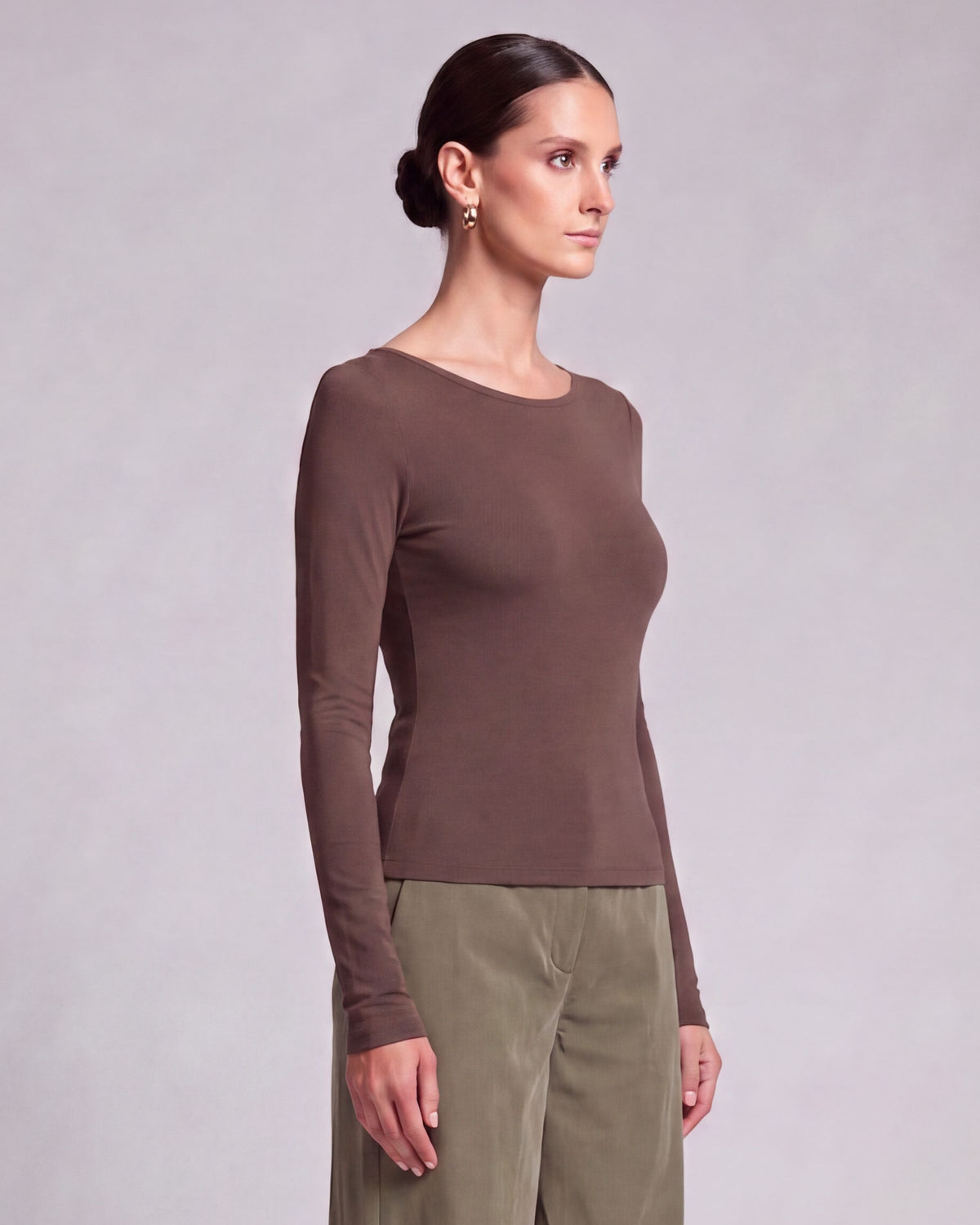CARLY BROWNIE WOMEN'S MERINO LONG-SLEEVE CREW-NECK TOP