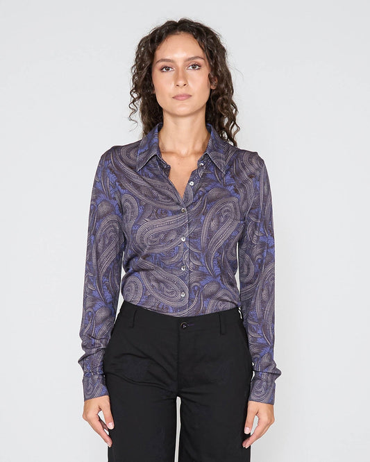 SCARLET MERINO SHIRT - BADALONA SMOKE