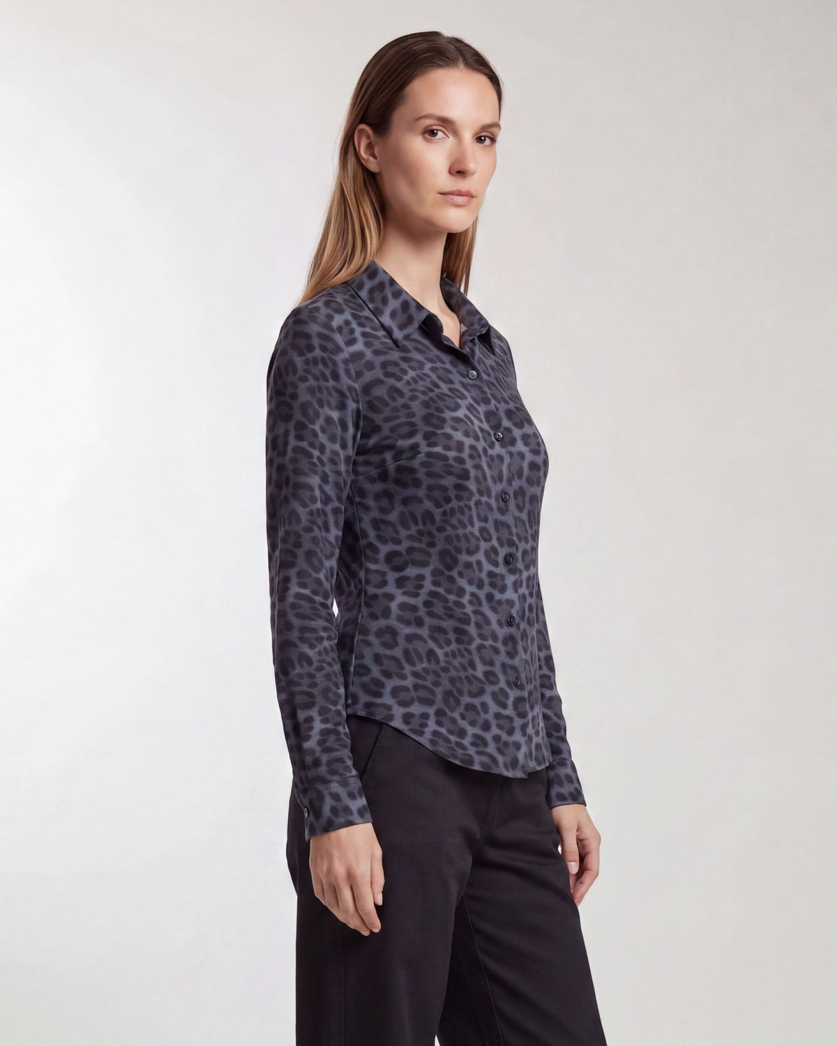 SCARLET LEOPARD SMOKE WOMEN'S MERINO JERSEY LONG-SLEEVE SHIRT