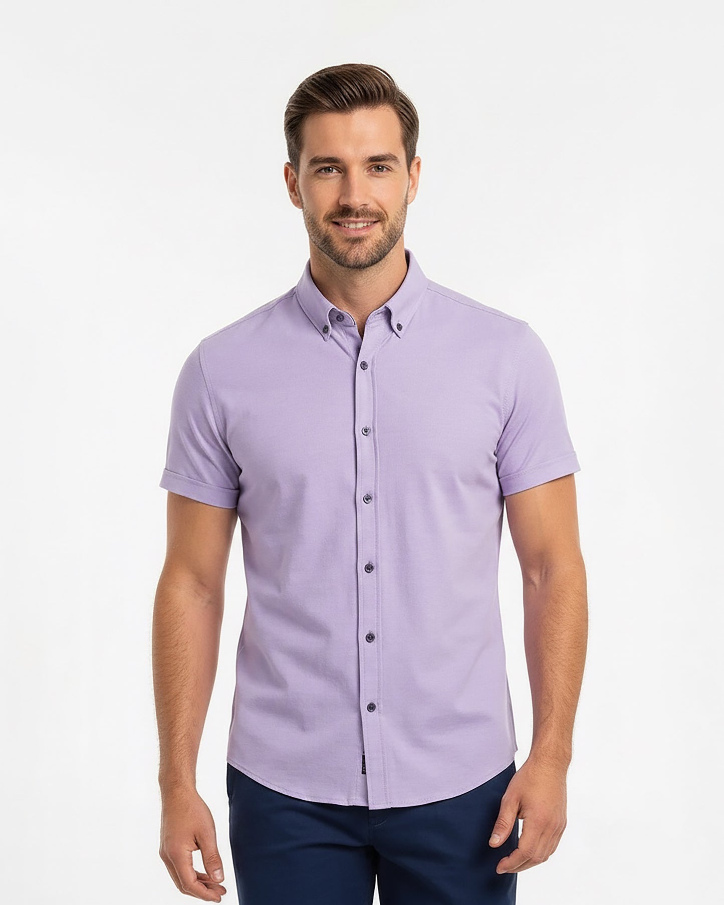 TOBIAS MERINO SHIRT IN LAVENDER