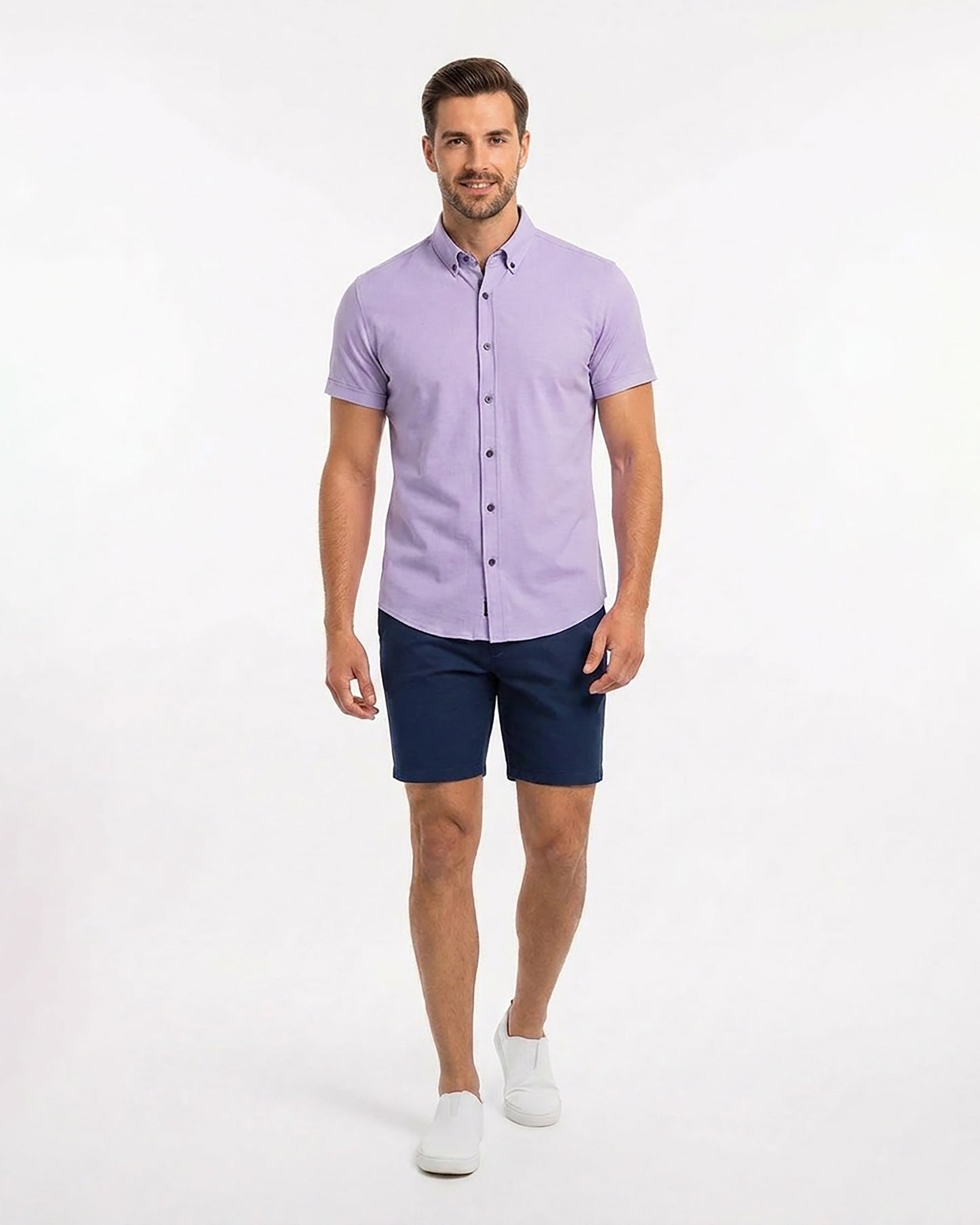 TOBIAS MERINO SHIRT IN LAVENDER