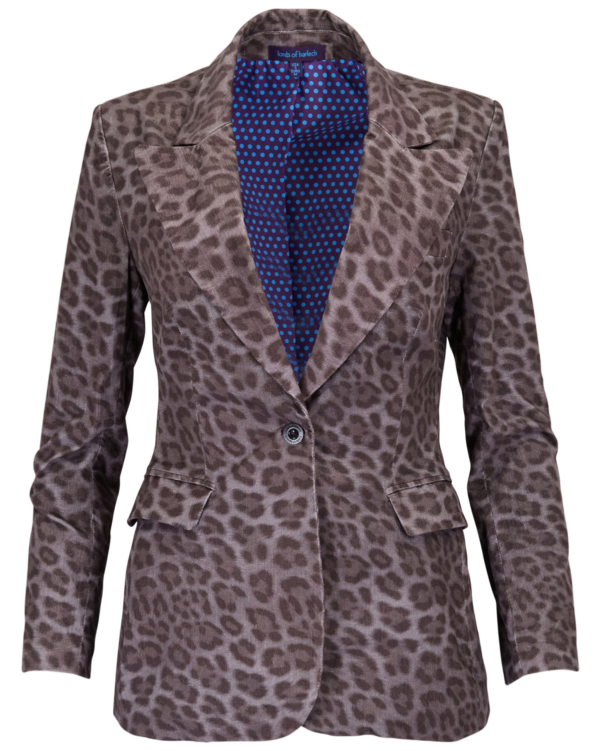 JOLENE LEOPARD BROWNIE WOMEN'S VELVET TAILORED JACKET