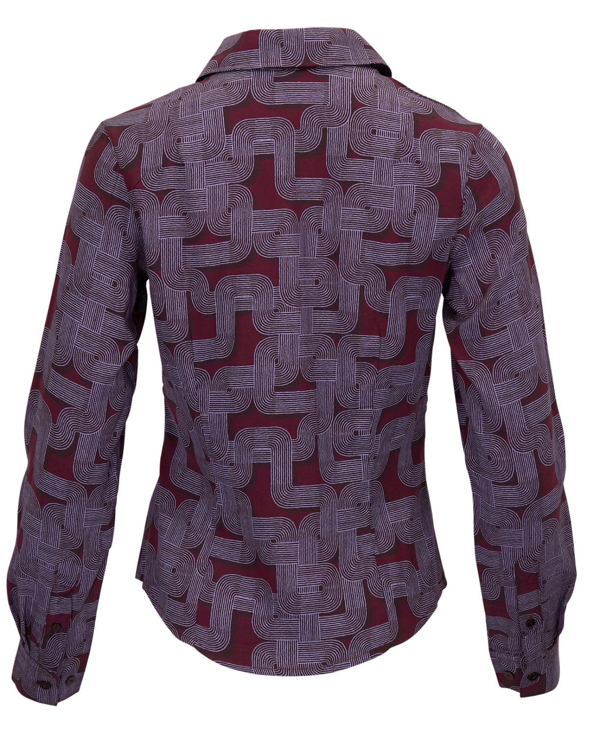 SUTTON BLONS GEO PORT WOMEN'S STRETCH SILK LONG-SLEEVE SHIRT