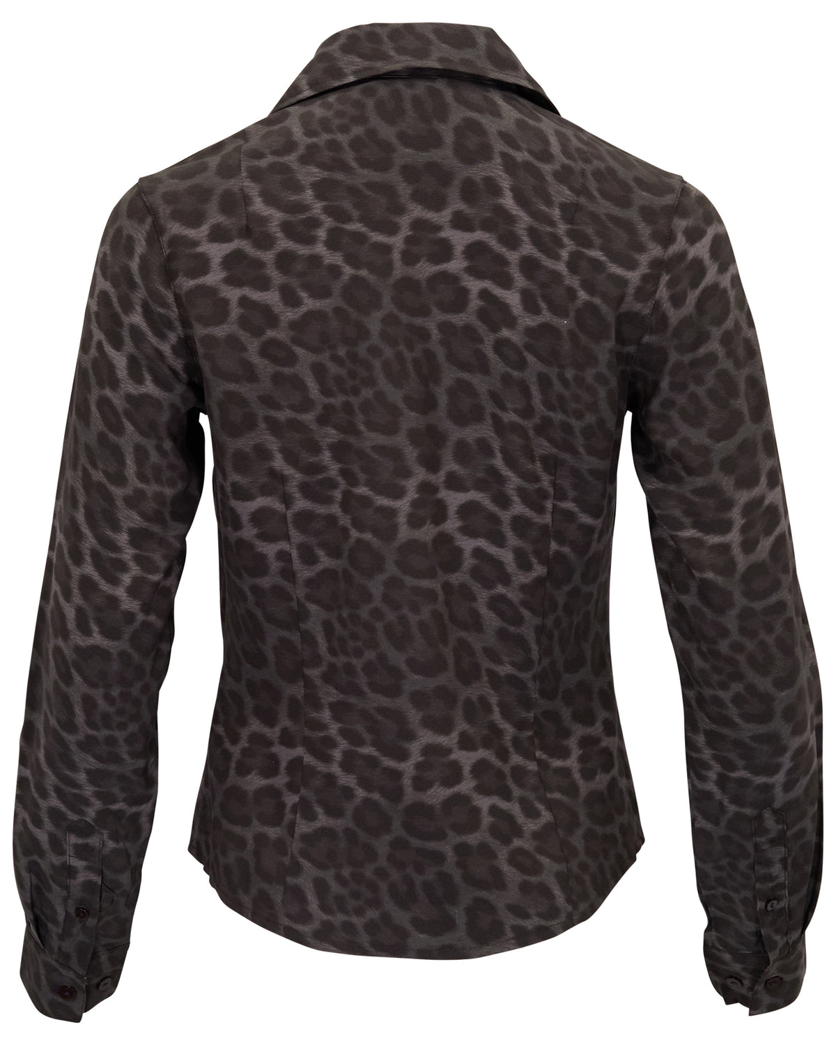 SUTTON LEOPARD BROWNIE WOMEN'S STRETCH SILK LONG-SLEEVE SHIRT