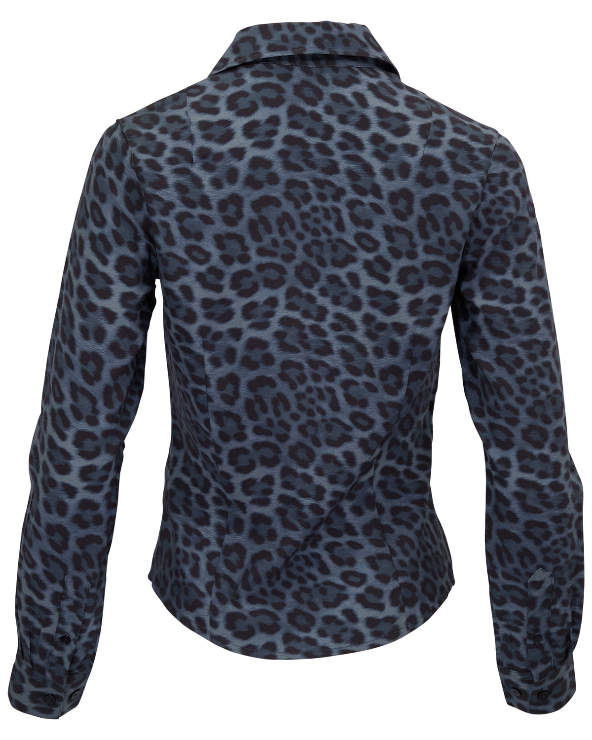 SUTTON LEOPARD SMOKE WOMEN'S STRETCH SILK LONG-SLEEVE SHIRT