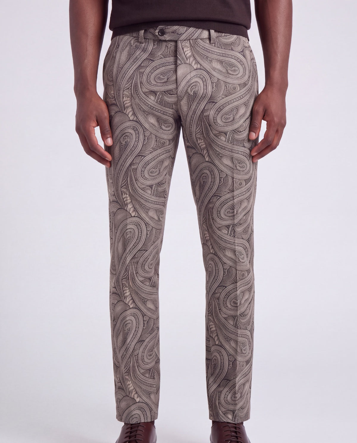 CHARLTON BADALONA PAISLEY SAGE MEN'S STRETCH TAILORED PANT