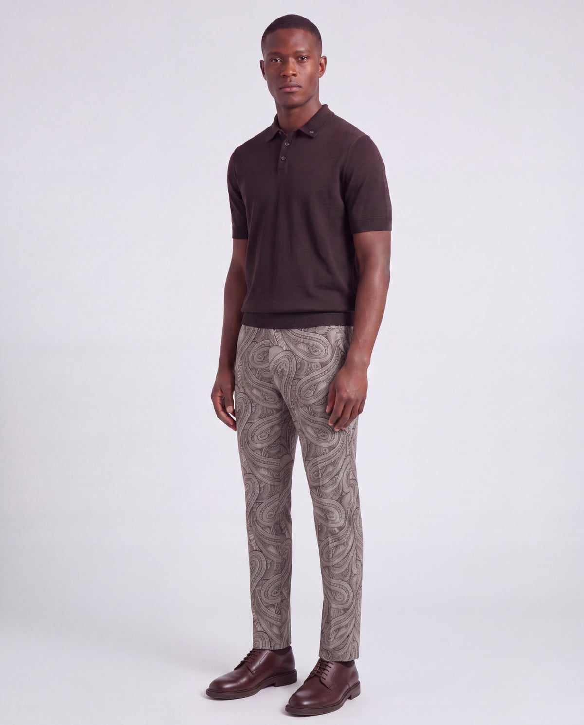 CHARLTON BADALONA PAISLEY SAGE MEN'S STRETCH TAILORED PANT