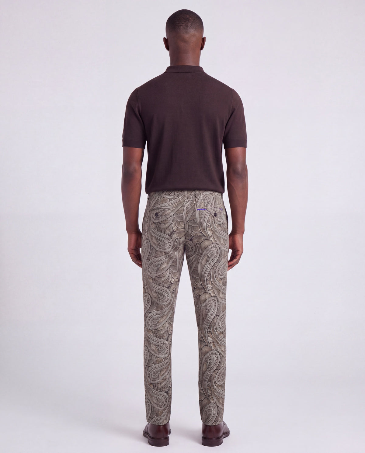CHARLTON BADALONA PAISLEY SAGE MEN'S STRETCH TAILORED PANT