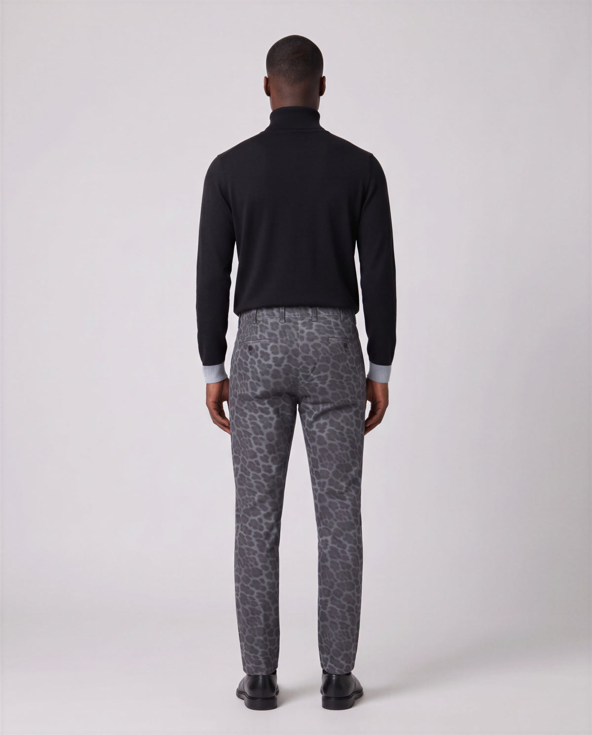 CLIFFORD LEOPARD SMOKE MEN'S VELVET FLAT-FRONT PANT