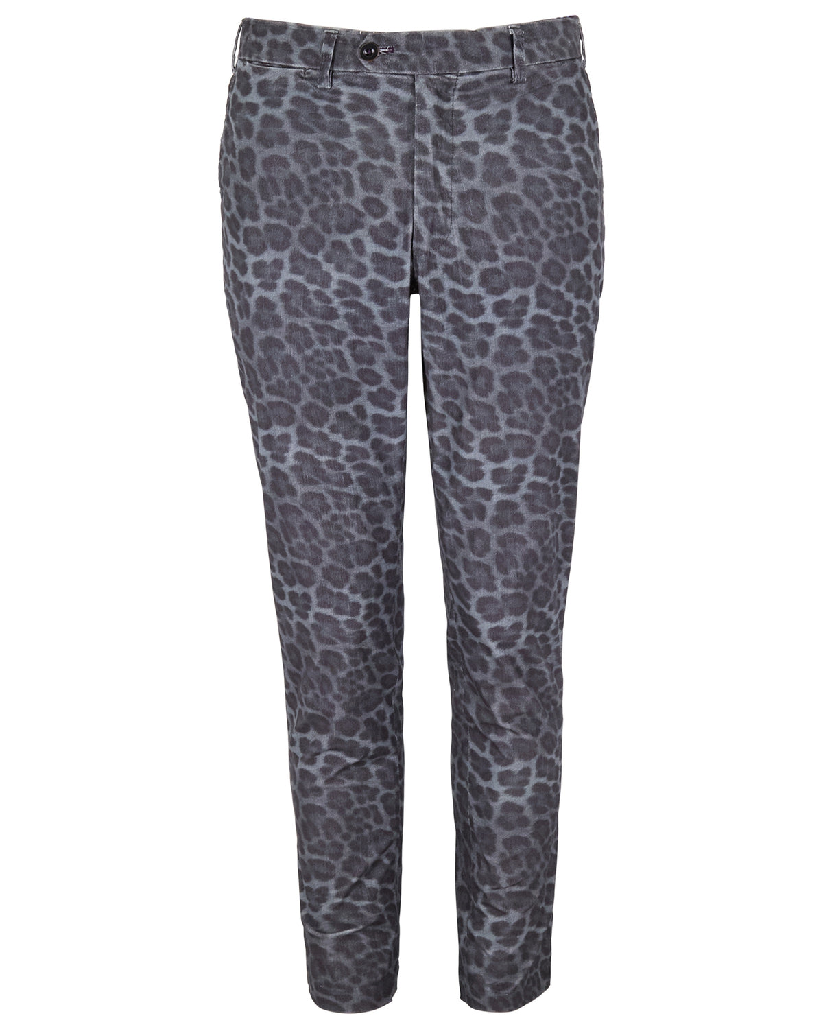 CLIFFORD LEOPARD SMOKE MEN'S VELVET FLAT-FRONT PANT