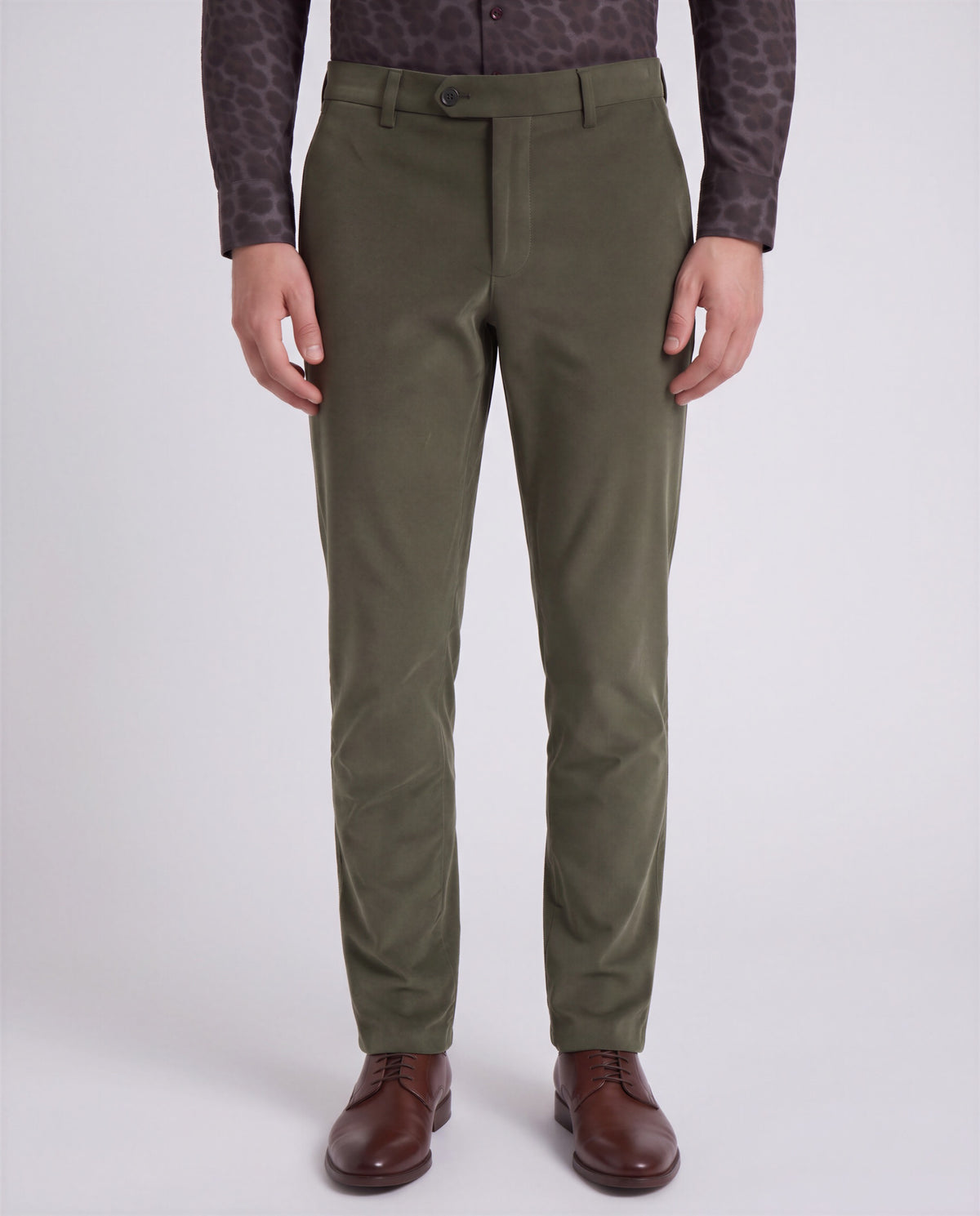 CLIFFORD SAGE MEN'S VELVET FLAT-FRONT PANT