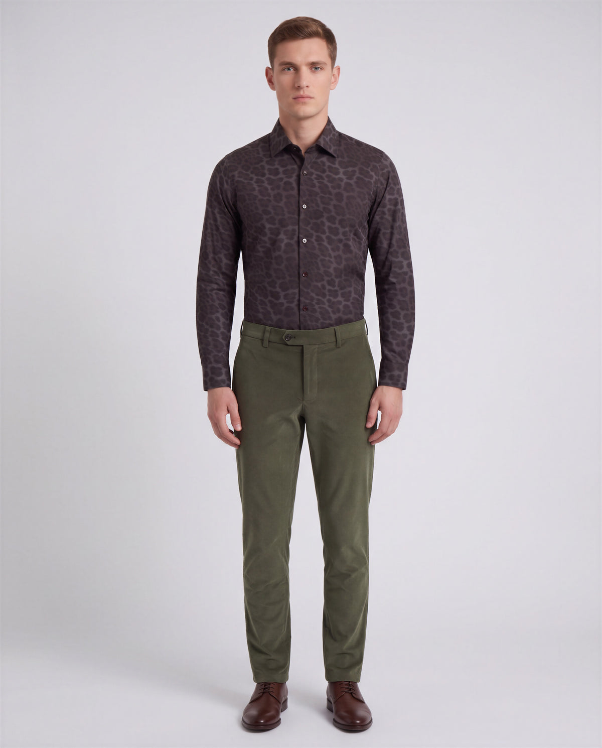 CLIFFORD SAGE MEN'S VELVET FLAT-FRONT PANT