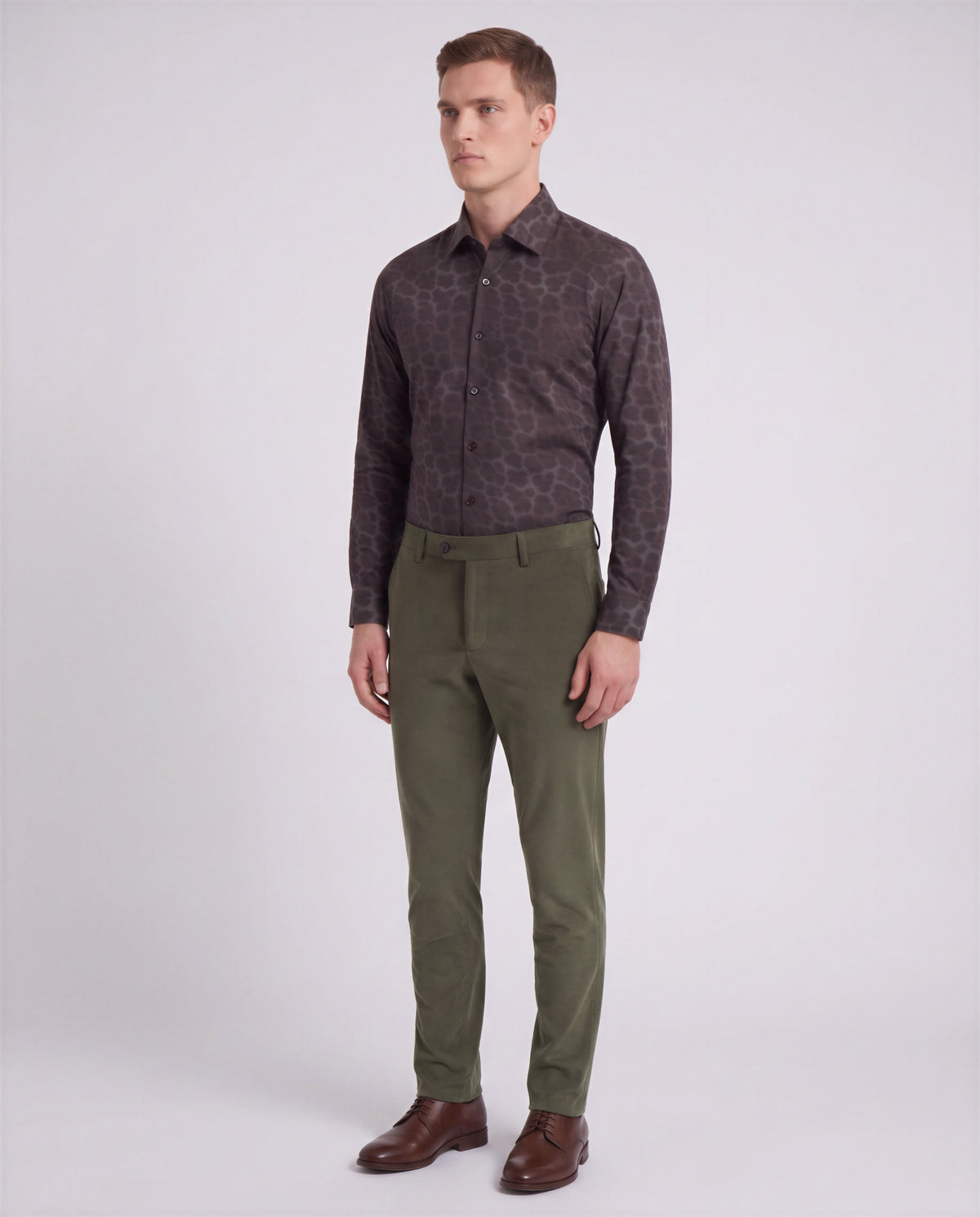 CLIFFORD SAGE MEN'S VELVET FLAT-FRONT PANT