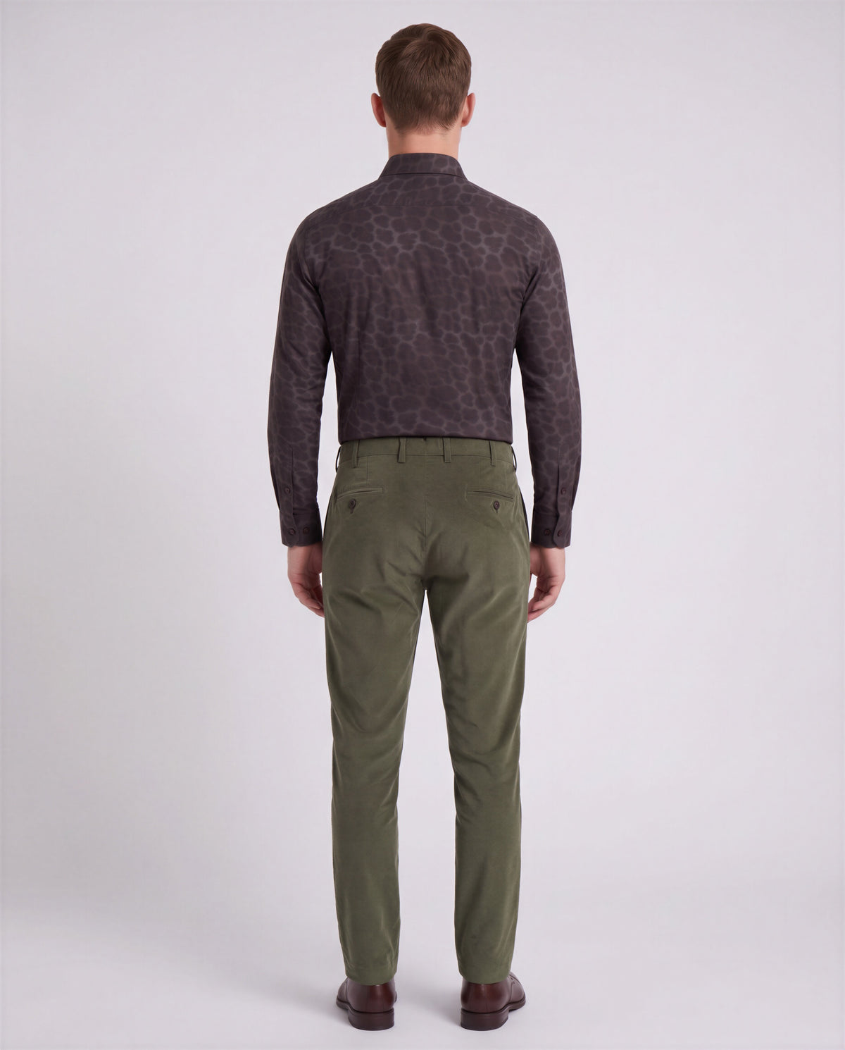 CLIFFORD SAGE MEN'S VELVET FLAT-FRONT PANT