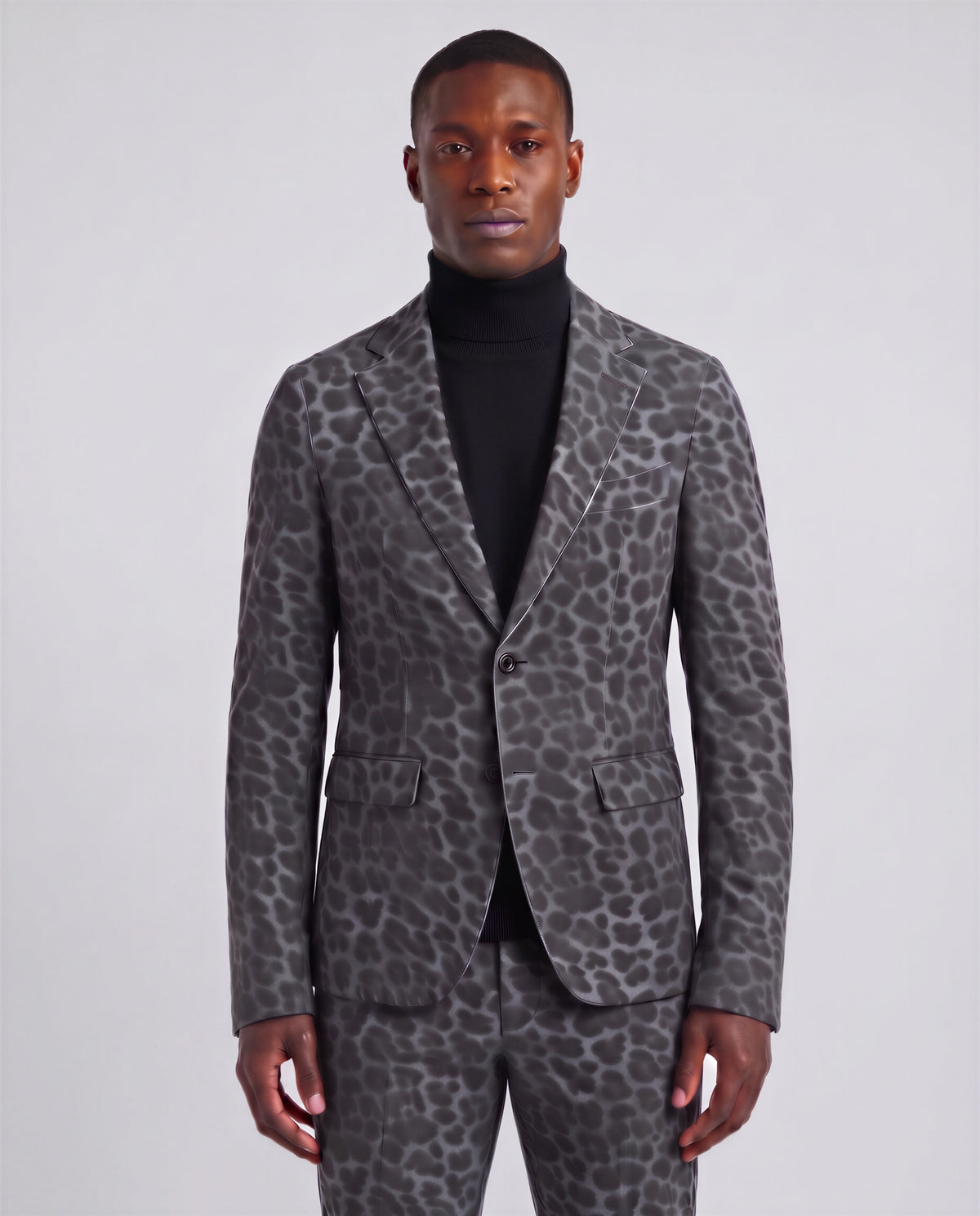 JORDAN LEOPARD SMOKE MEN'S VELVET BLAZER