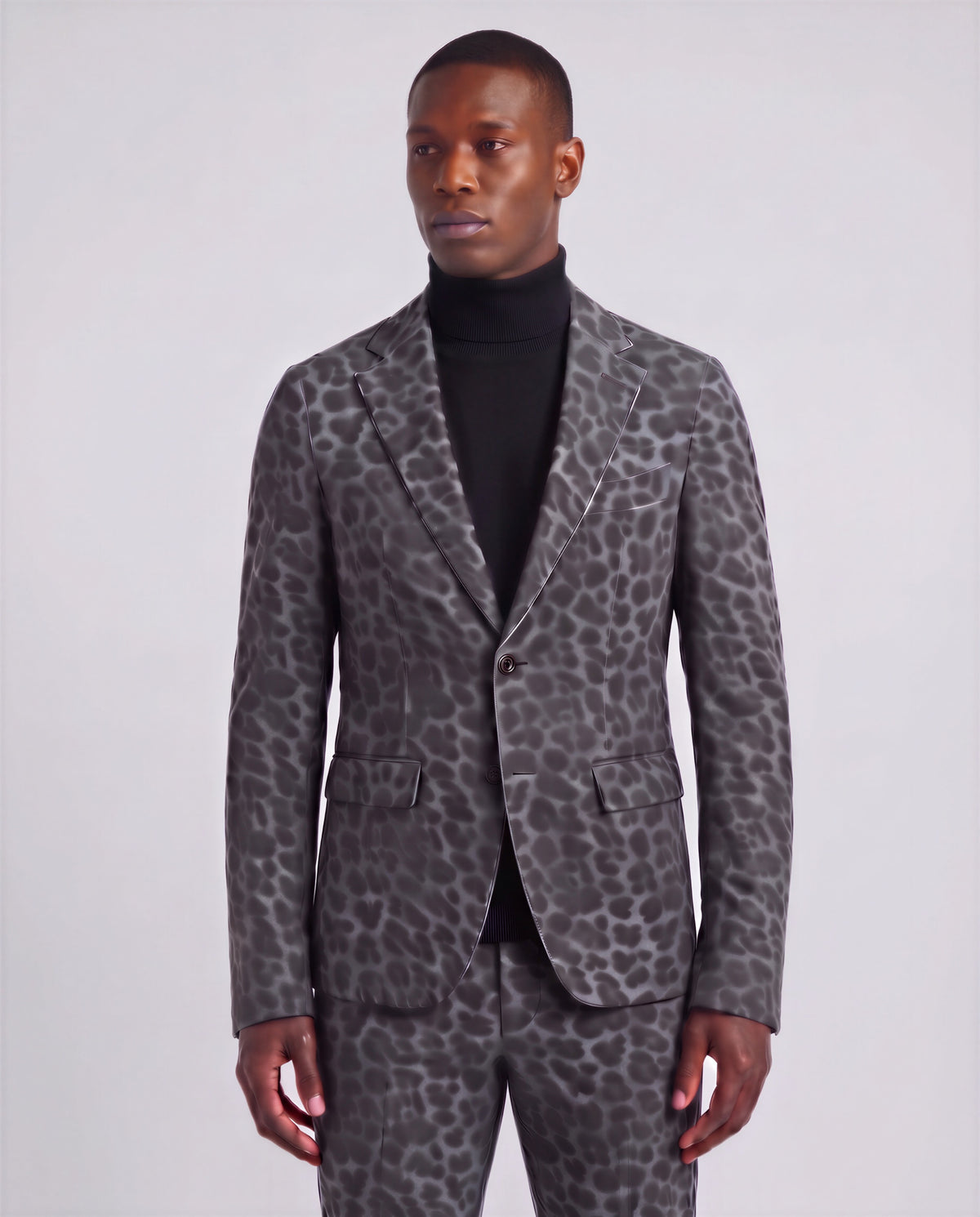 JORDAN LEOPARD SMOKE MEN'S VELVET BLAZER