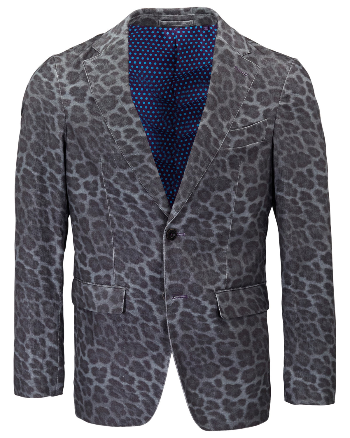 JORDAN LEOPARD SMOKE MEN'S VELVET BLAZER
