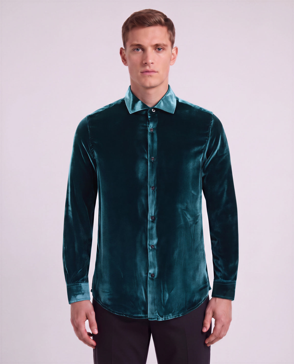 NED LEGION MEN'S VELVET LONG-SLEEVE SHIRT