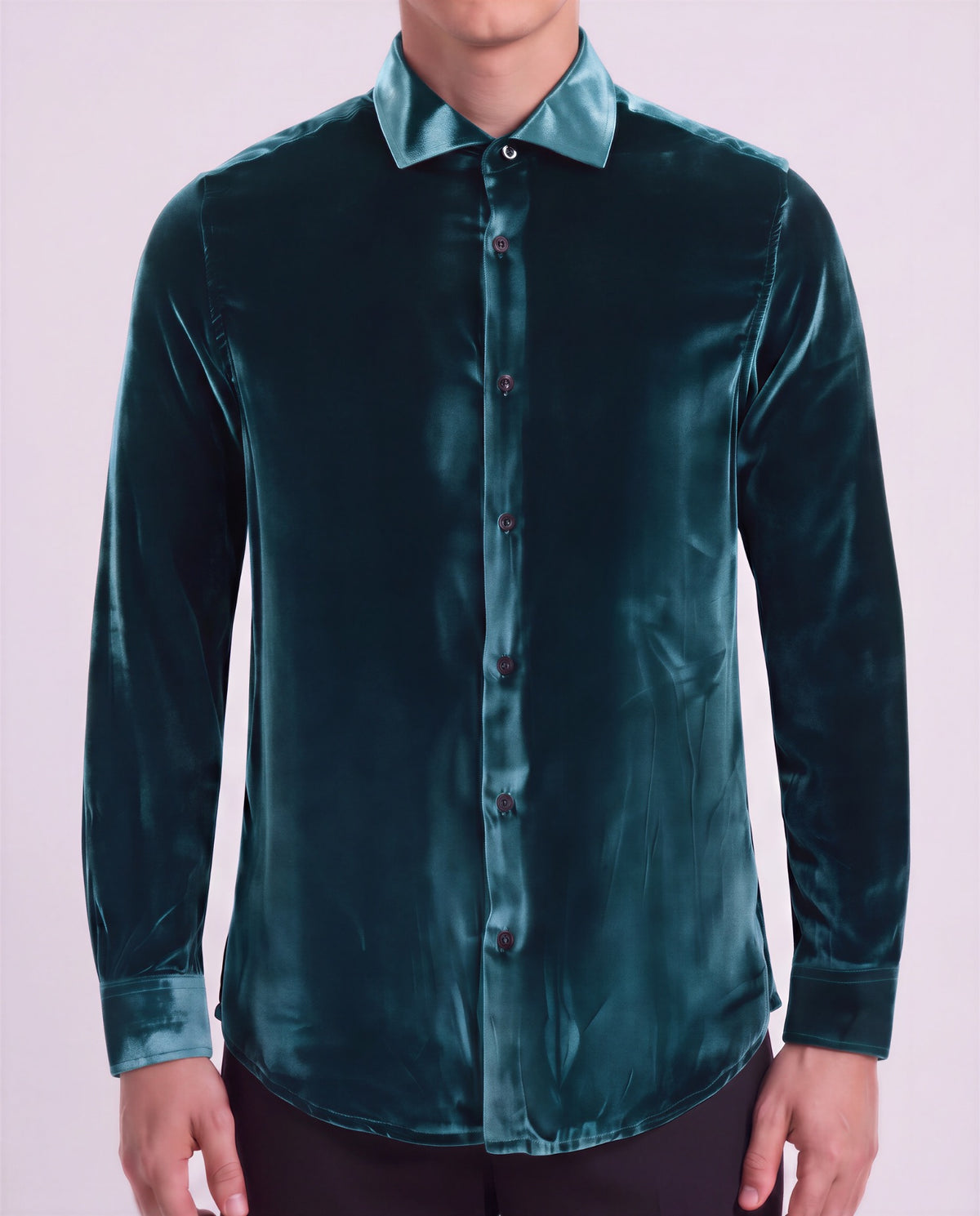 NED LEGION MEN'S VELVET LONG-SLEEVE SHIRT