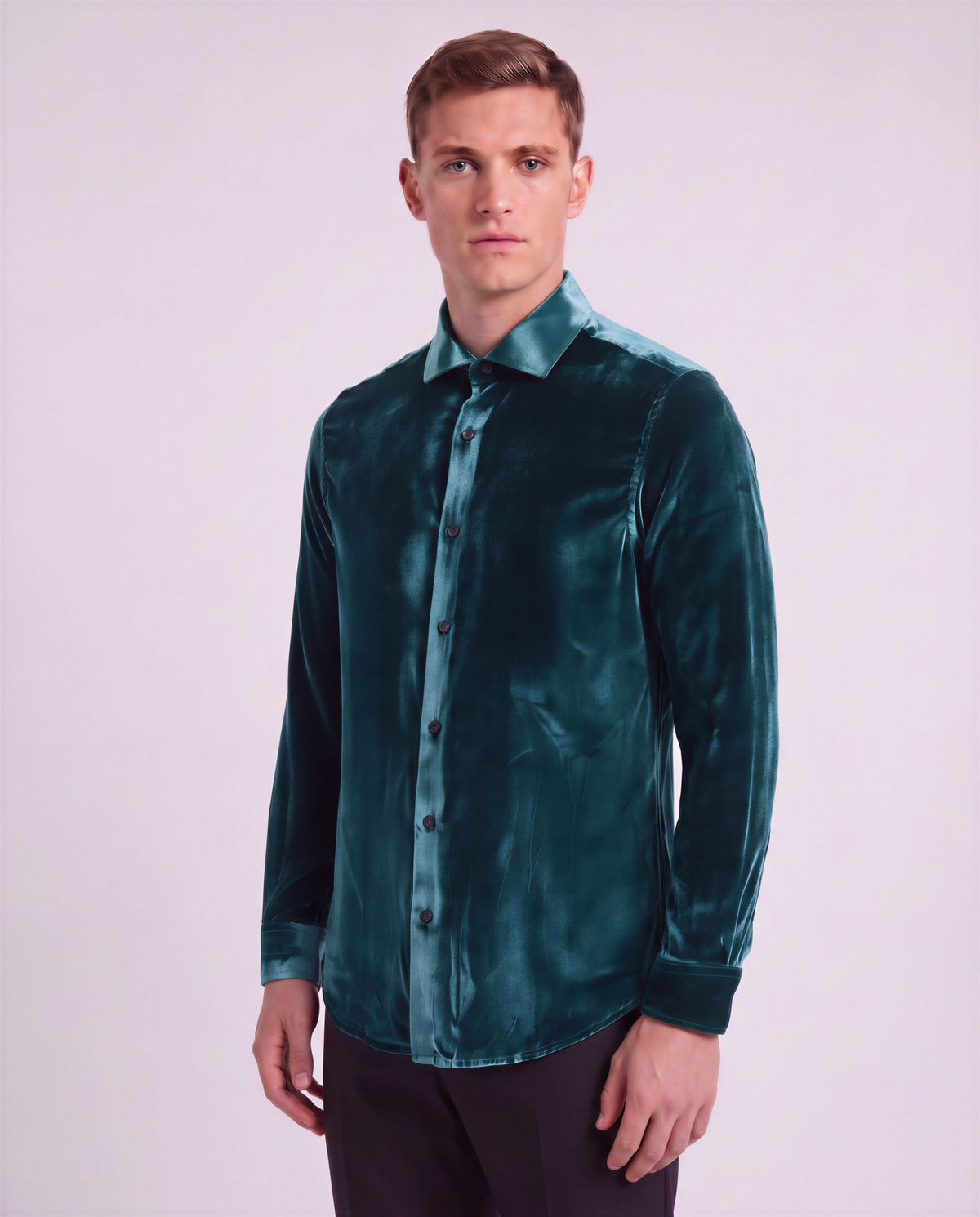 NED LEGION MEN'S VELVET LONG-SLEEVE SHIRT