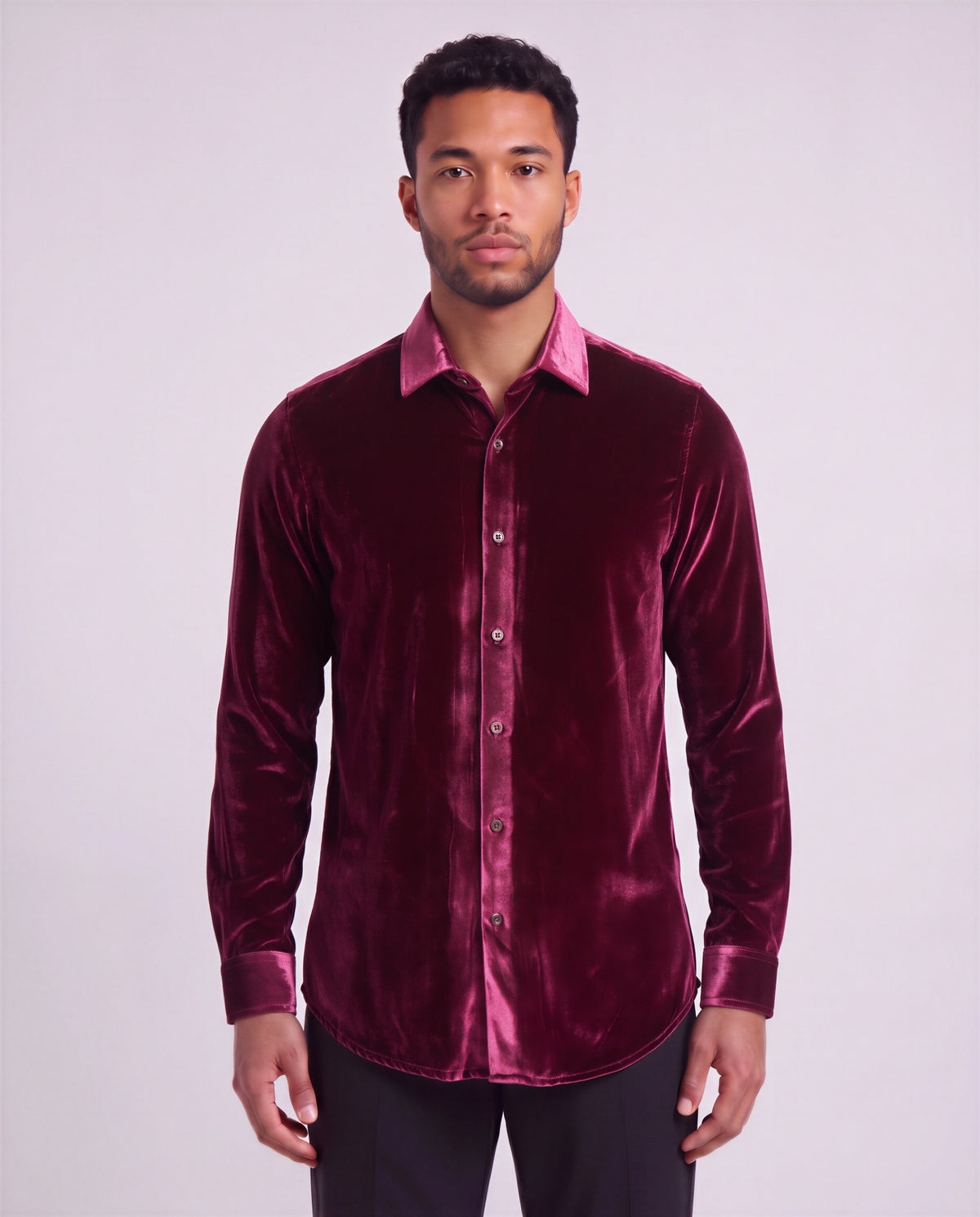 NED PORT MEN'S VELVET LONG-SLEEVE SHIRT