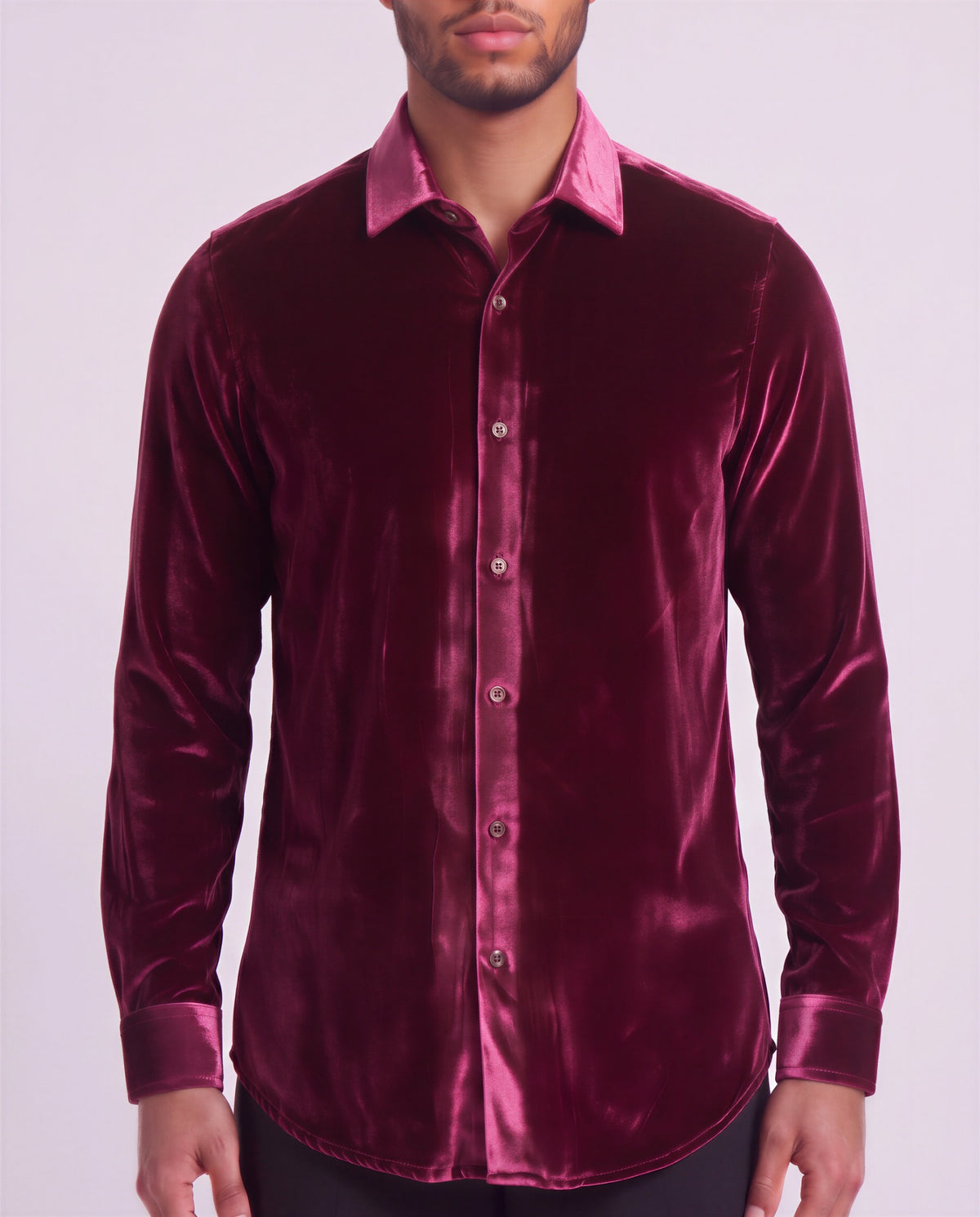 NED PORT MEN'S VELVET LONG-SLEEVE SHIRT