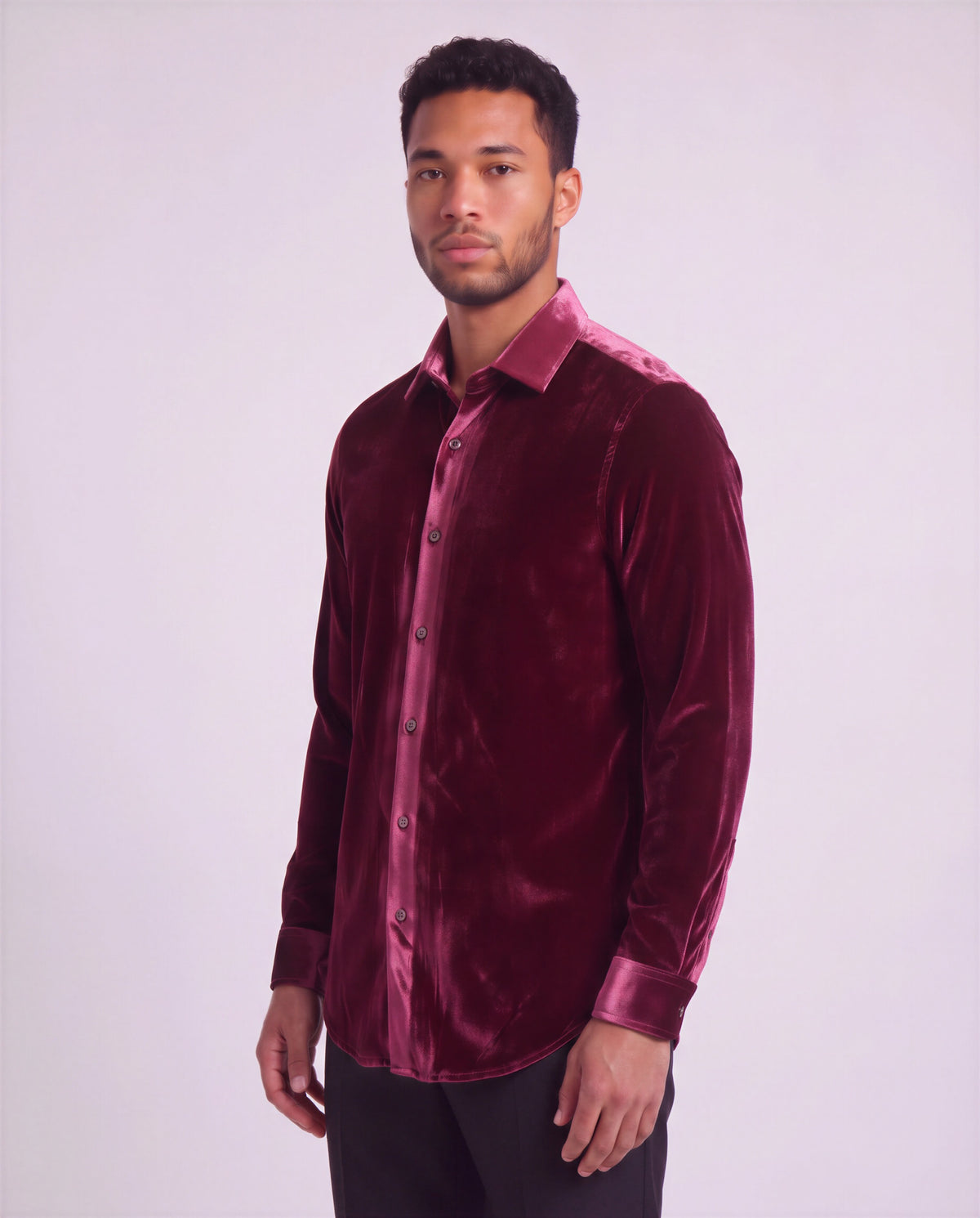 NED PORT MEN'S VELVET LONG-SLEEVE SHIRT