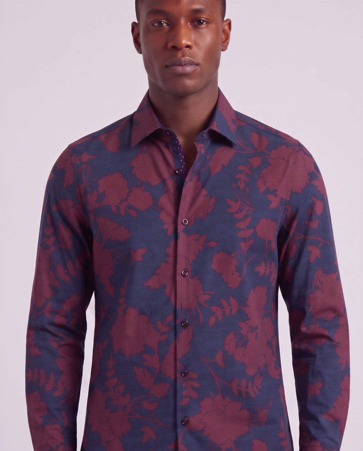 NORMAN GAAL FLORAL PORT MEN'S PRINTED COTTON LONG-SLEEVE SHIRT