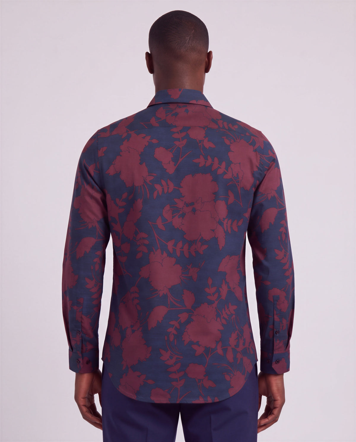 NORMAN GAAL FLORAL PORT MEN'S PRINTED COTTON LONG-SLEEVE SHIRT