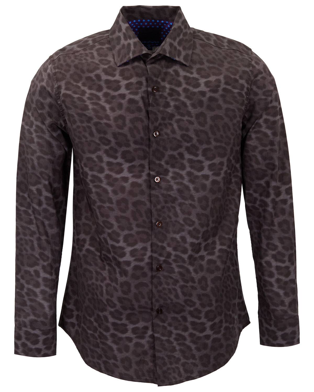 NORMAN LEOPARD BROWNIE MEN'S PRINTED COTTON LONG-SLEEVE SHIRT