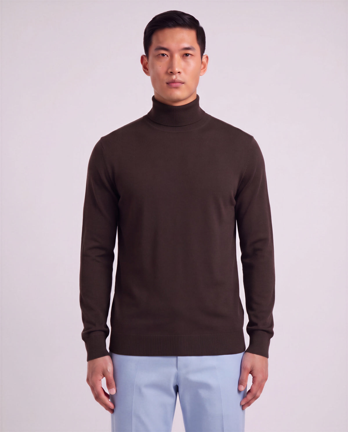 RONALD BROWNIE MEN'S MERINO SILK CASHMERE TURTLENECK