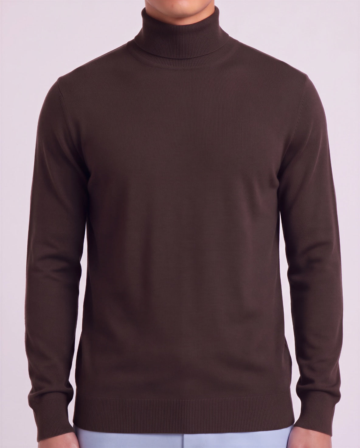 RONALD BROWNIE MEN'S MERINO SILK CASHMERE TURTLENECK