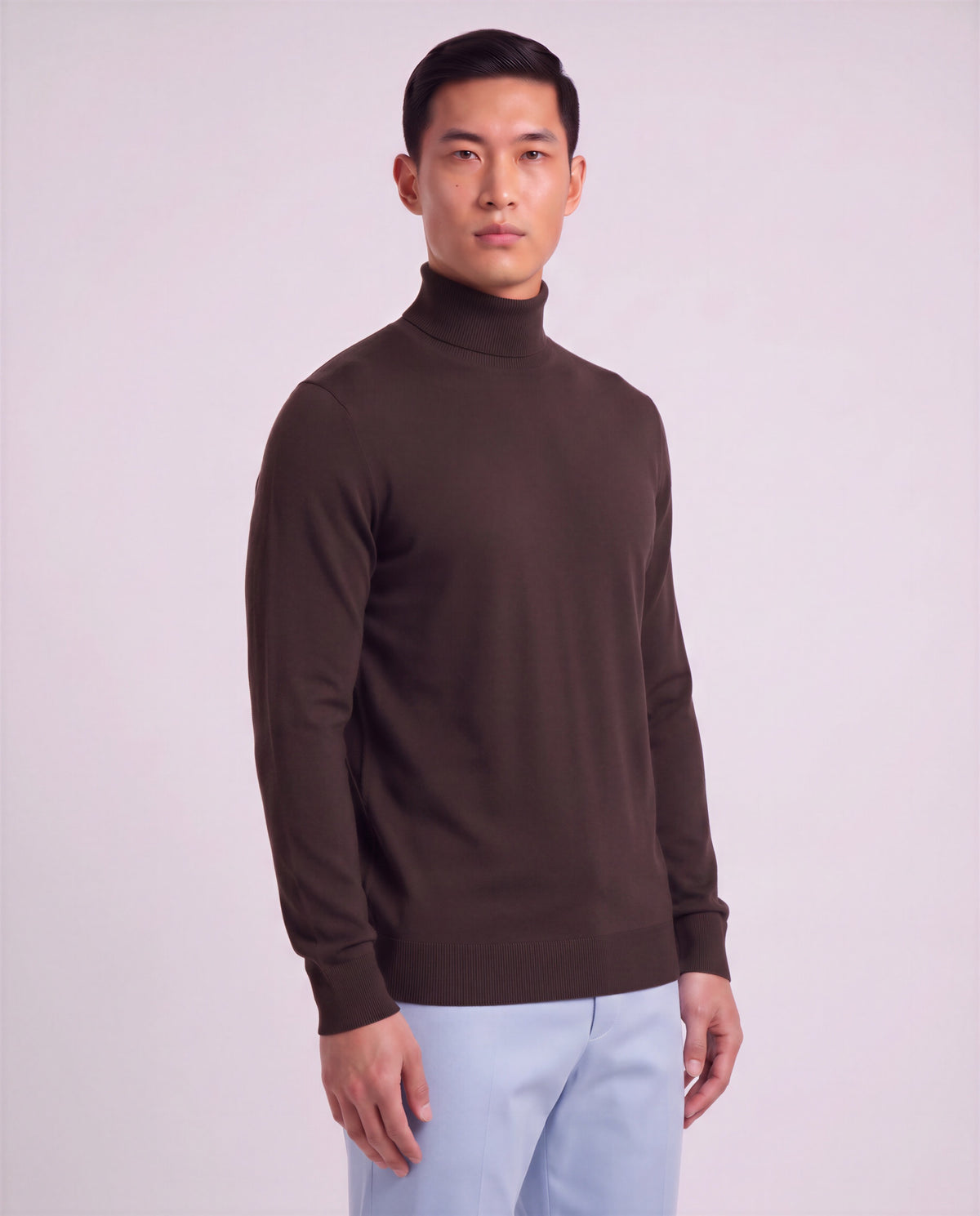RONALD BROWNIE MEN'S MERINO SILK CASHMERE TURTLENECK