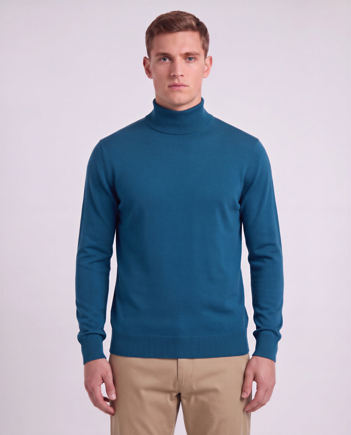RONALD LEGION MEN'S MERINO SILK CASHMERE TURTLENECK