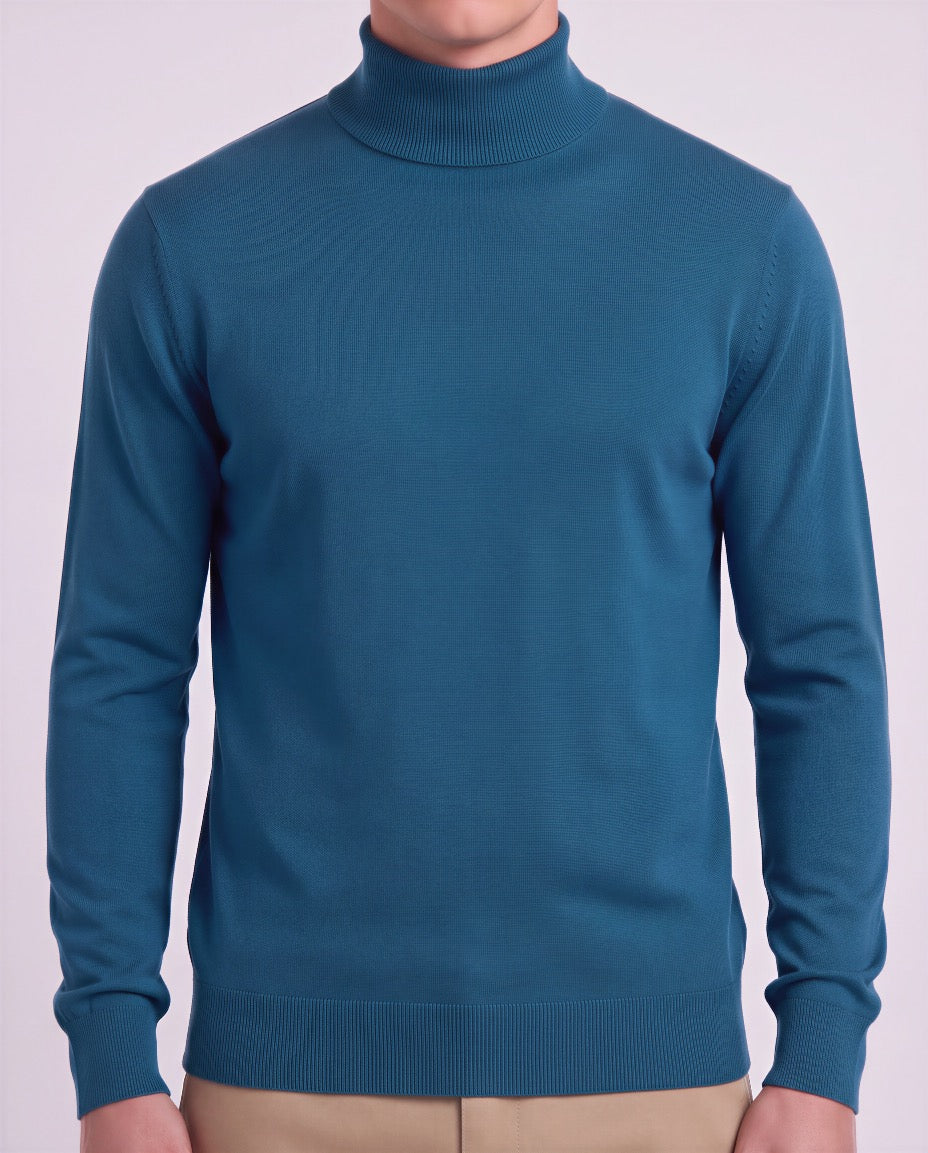 RONALD LEGION MEN'S MERINO SILK CASHMERE TURTLENECK