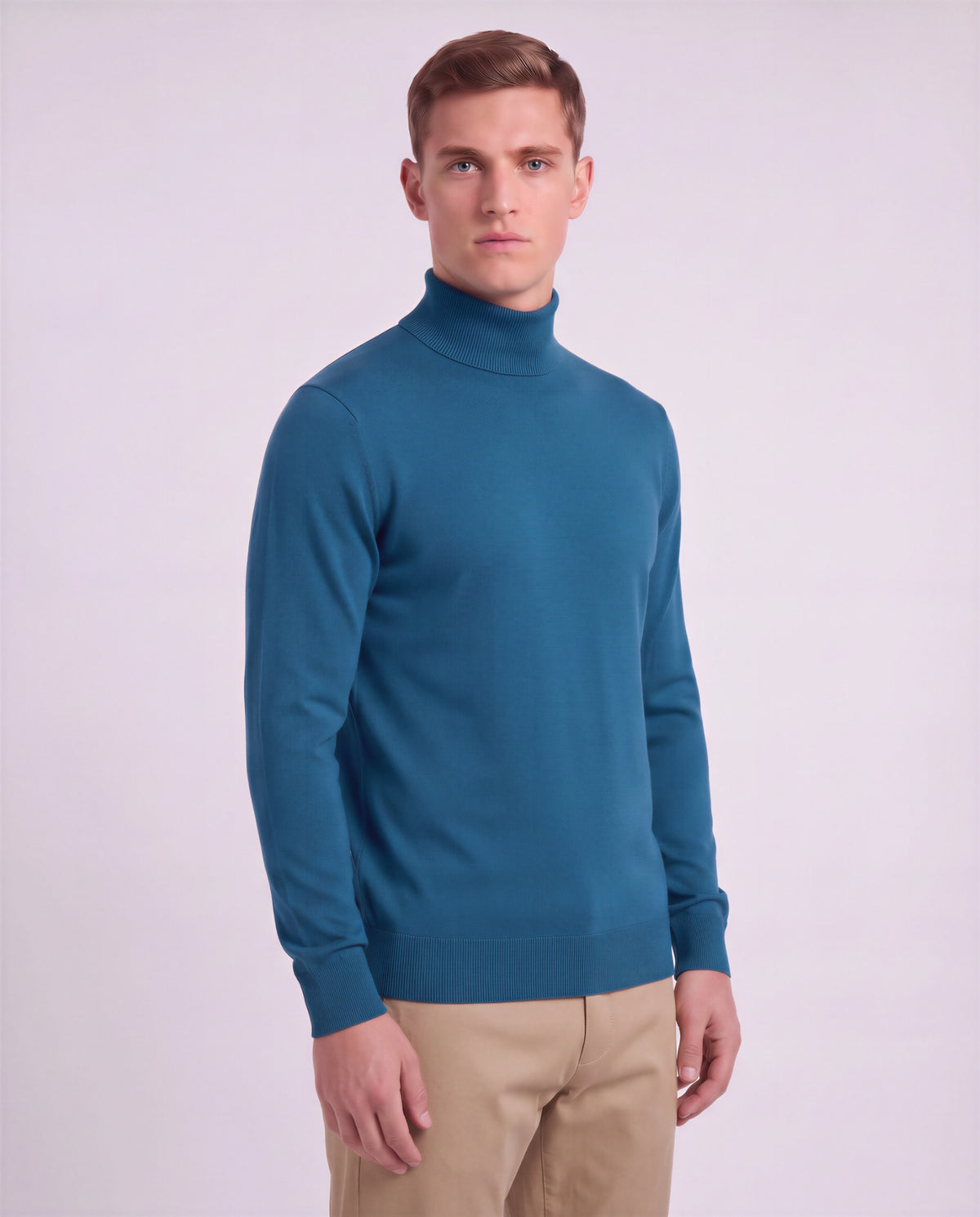 RONALD LEGION MEN'S MERINO SILK CASHMERE TURTLENECK