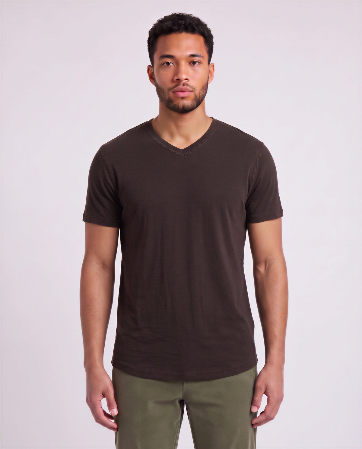 VICTOR BROWNIE MEN'S EXTRA-FINE MERINO V-NECK TEE