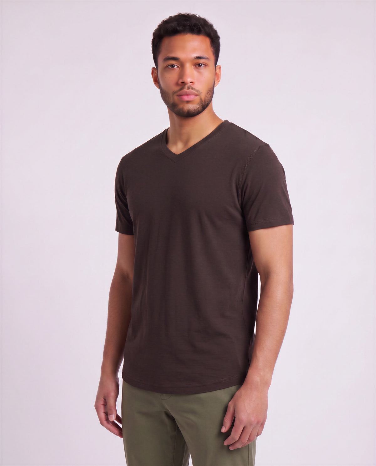 VICTOR BROWNIE MEN'S EXTRA-FINE MERINO V-NECK TEE