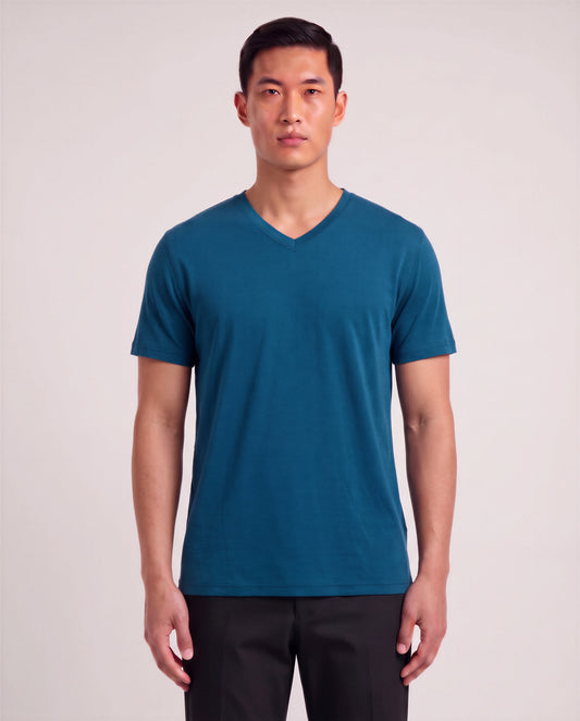 VICTOR LEGION MEN'S EXTRA-FINE MERINO V-NECK TEE