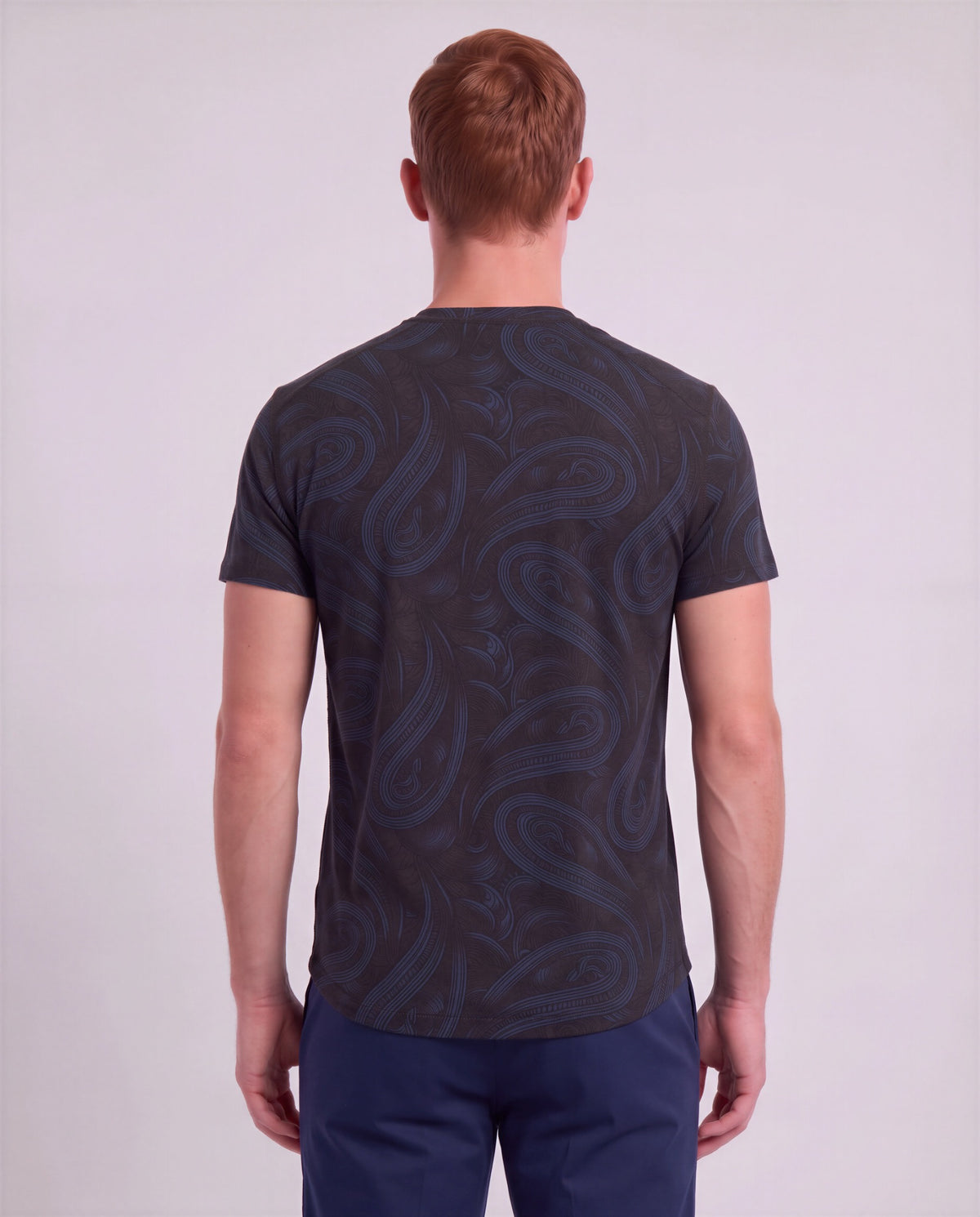 VICTOR PAISLEY BADALONA BROWNIE MEN'S EXTRA-FINE MERINO V-NECK TEE