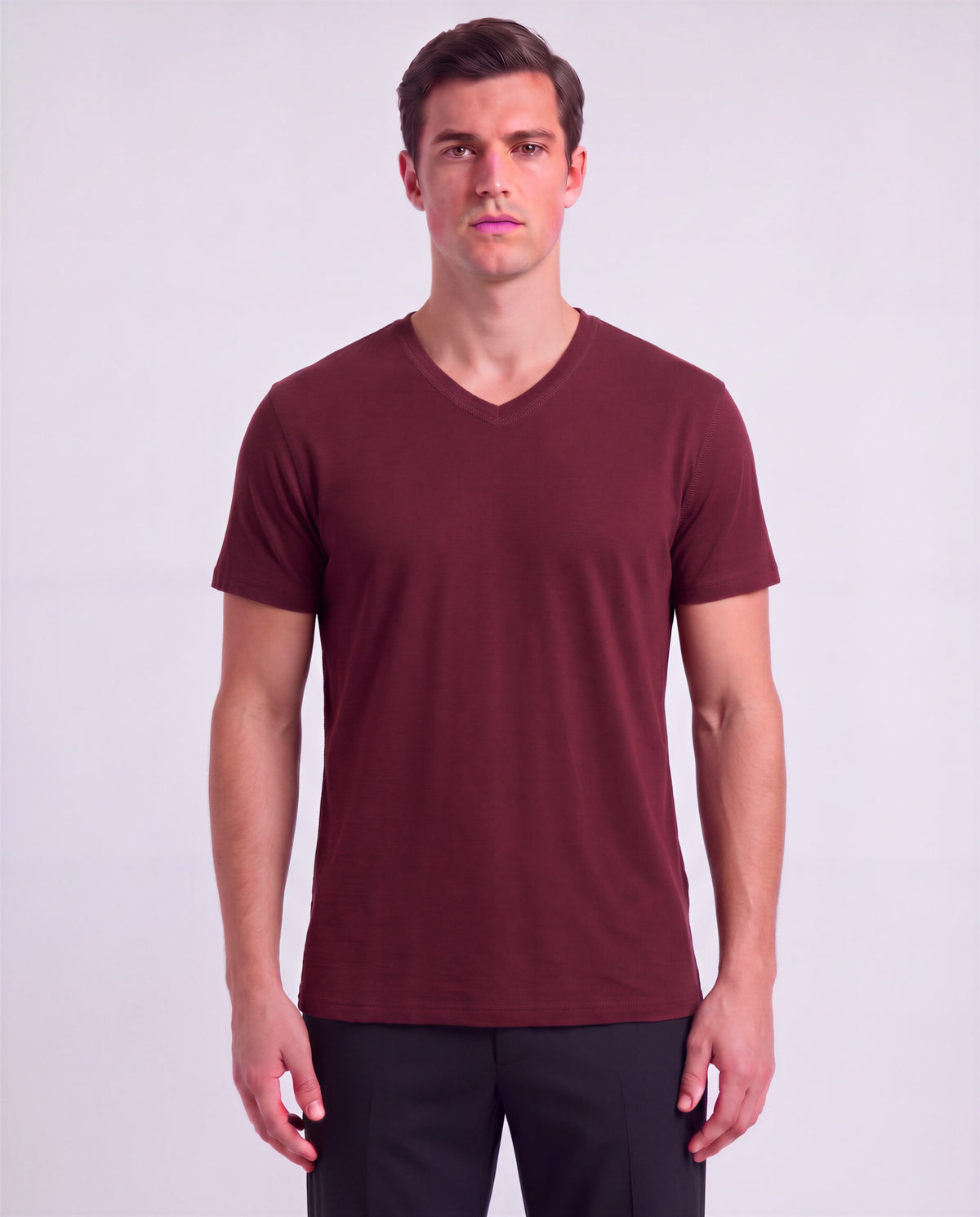 VICTOR PORT MEN'S EXTRA-FINE MERINO V-NECK TEE