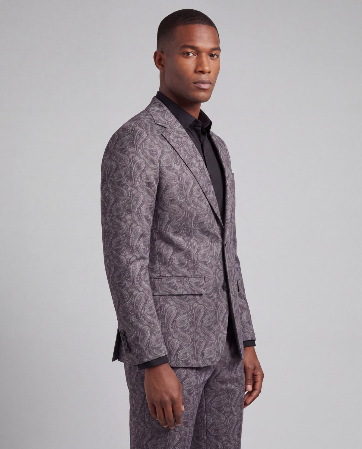 ADRIAN MAURICE PAISLEY SMOKE MEN'S STRETCH COTTON BLAZER