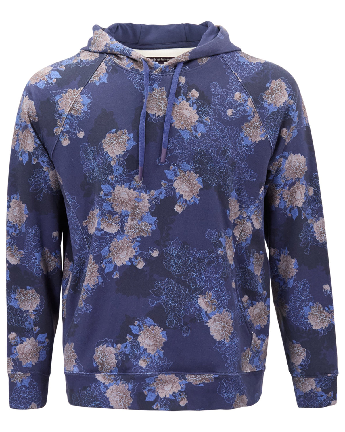 HANK LANS FLORAL NAVY MEN'S PRINTED KNIT HOODIE